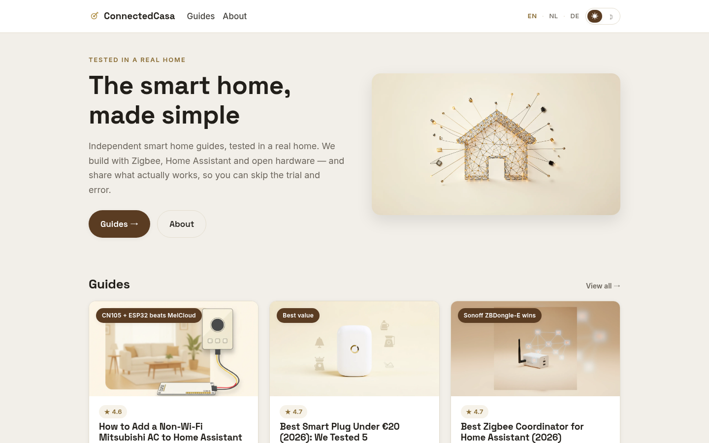 ConnectedCasa product interface.