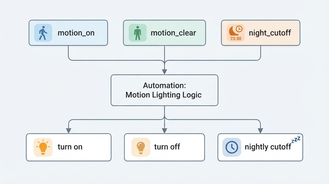 Workflow diagram for Home Assistant trigger ID.